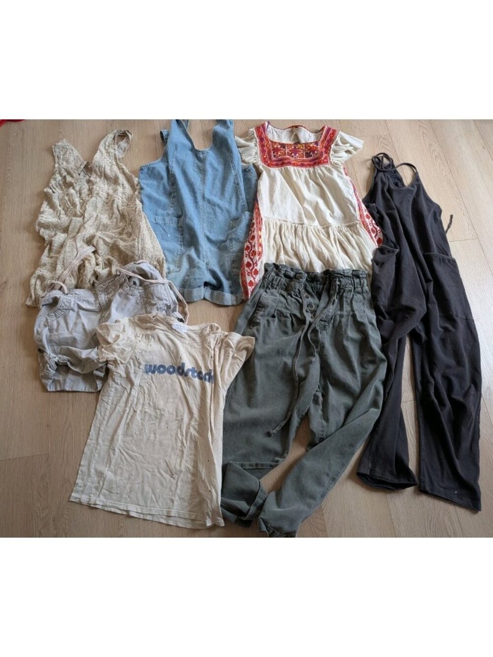 HUGE Free People We The Free Boho Bundle Lot Small XS M. Overalls Dresses Denim